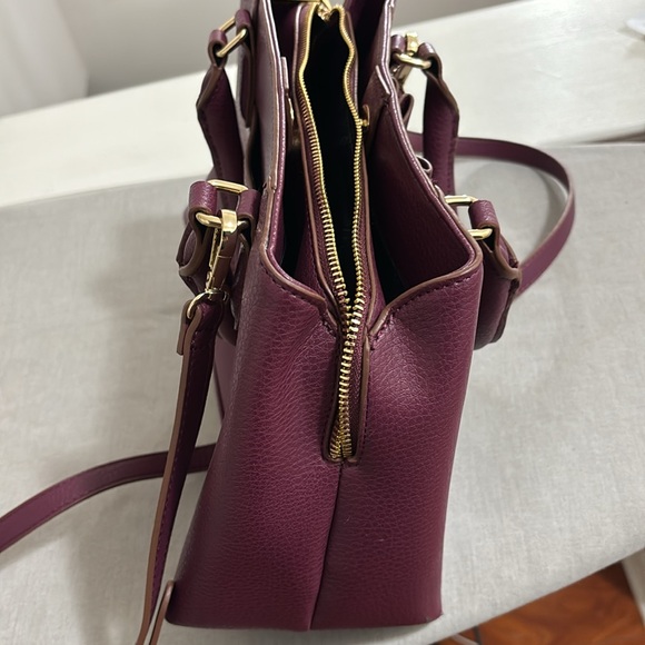 Anne Klein medium size satchel in plum color. - Picture 8 of 10